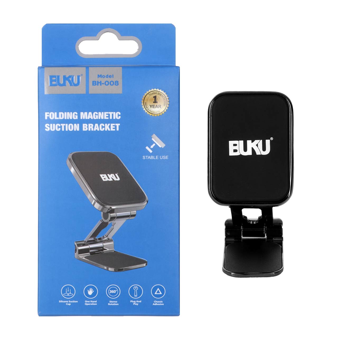 هولدر گوشی موبایل مگنتی پایه دار BUKU مدل BH-008 - مشکی - MMS